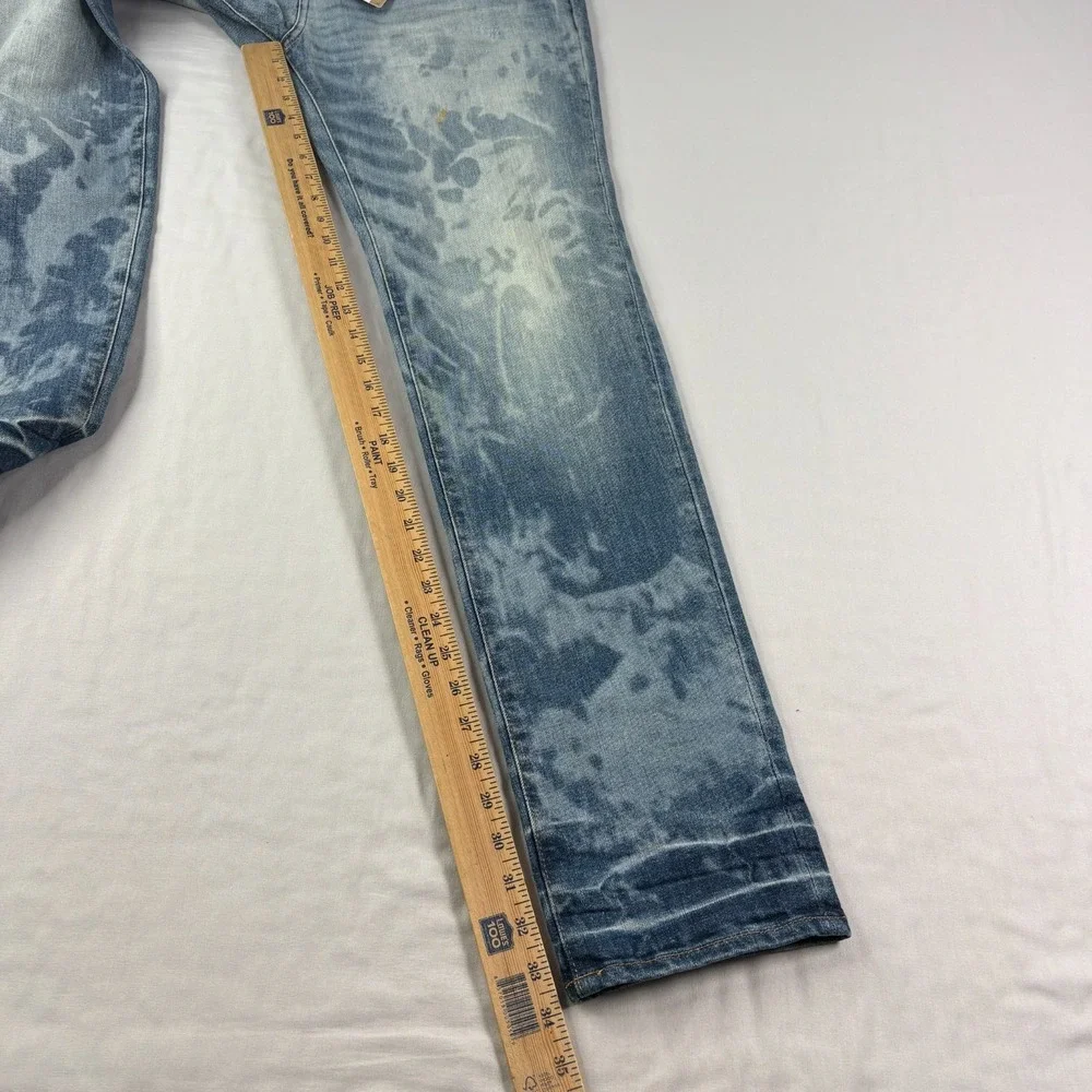 PRPS Jeans Mens 36x34 Blue Slim Tapered Stretch Denim Distressed Grunge NEW